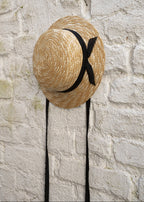 CLASSIC CANOTIER straw hat BLACK dotted