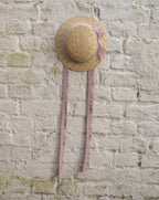 CLASSIC CANOTIER straw hat PLAIN OLD ROSE