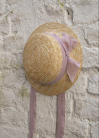 CLASSIC CANOTIER straw hat PLAIN OLD ROSE