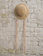 CLASSIC CANOTIER straw hat LACE old rose