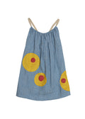 ARTISANAL dress BLOSSOM blue gingham linen