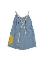 ARTISANAL dress BLOSSOM blue gingham linen