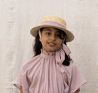CLASSIC CANOTIER straw hat PLAIN OLD ROSE
