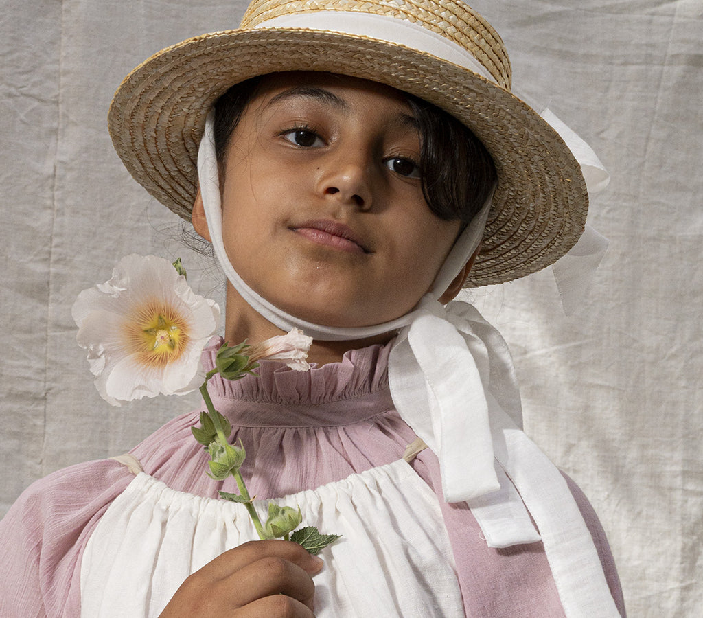 CLASSIC CANOTIER straw hat PLAIN OFF WHITE