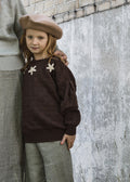 merino wool JUMPER chocolate with embroidery