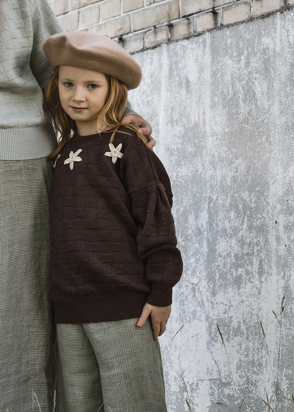merino wool JUMPER chocolate with embroidery