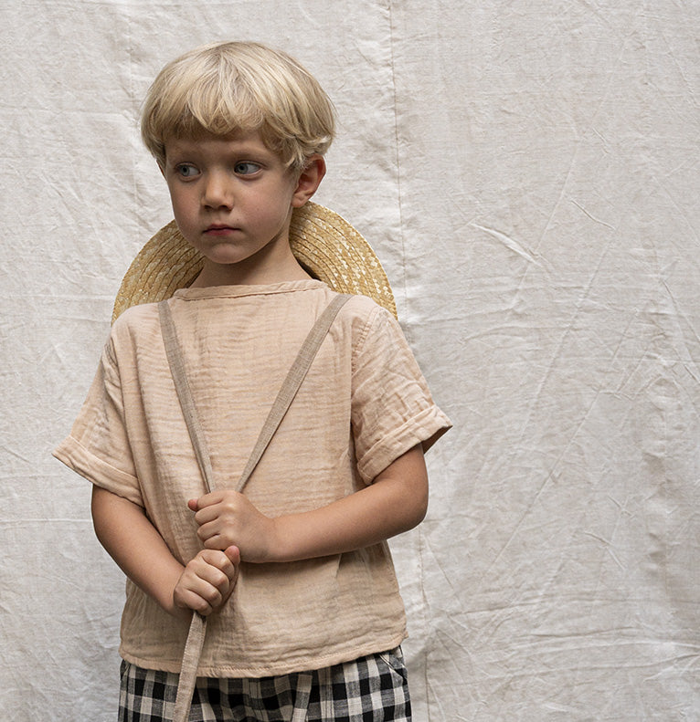 CLASSIC CANOTIER straw hat PLAIN SAND thin ribbons