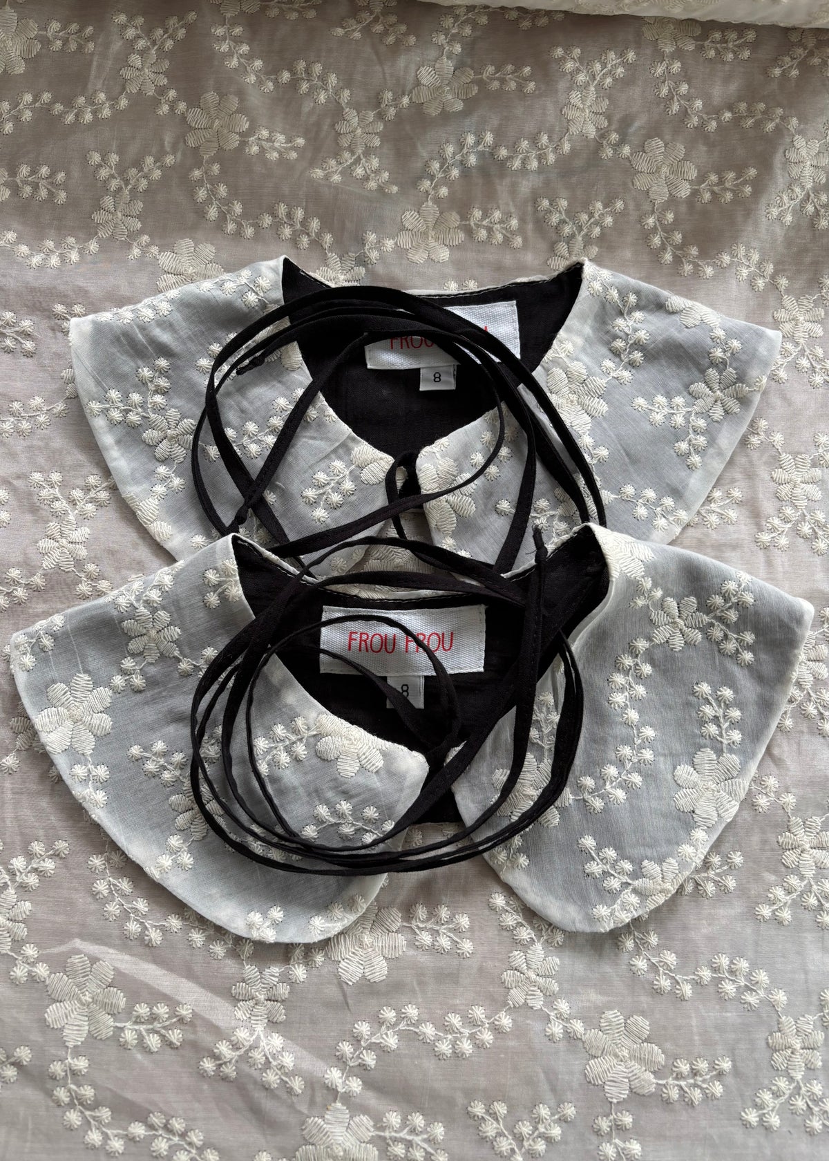 detachable embroidered silk COLLAR
