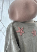 merino wool JUMPER celadon with embroideries