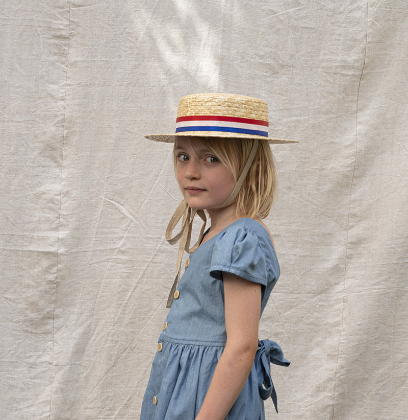 CLASSIC CANOTIER straw hat VIVE LA FRANCE