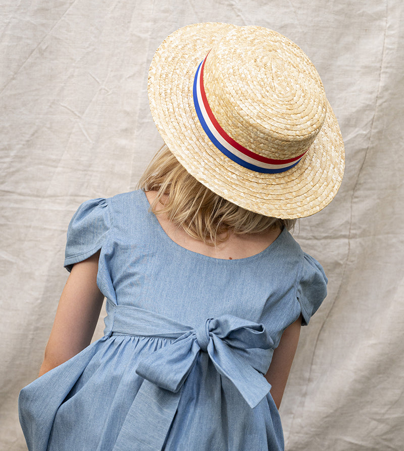 CLASSIC CANOTIER straw hat VIVE LA FRANCE