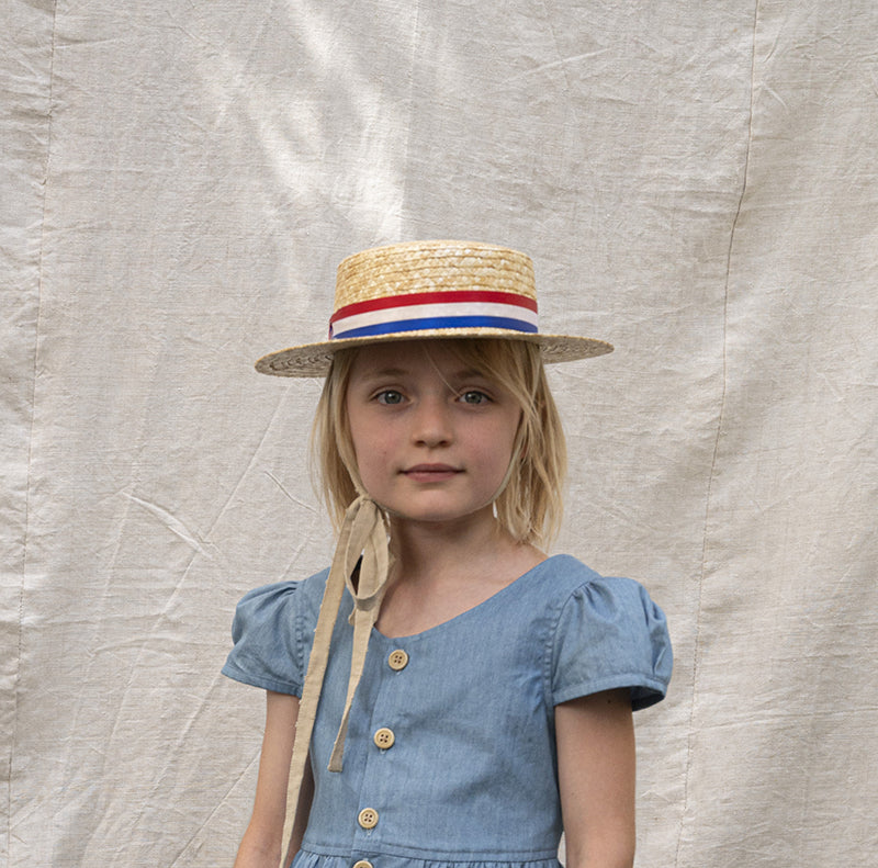 CLASSIC CANOTIER straw hat VIVE LA FRANCE