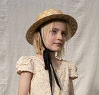 CLASSIC CANOTIER straw hat BLACK dotted