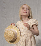 CLASSIC CANOTIER straw hat LACE old rose