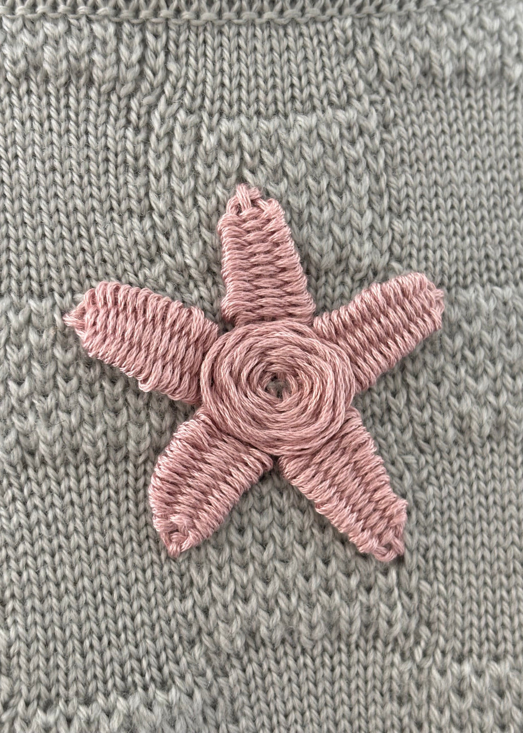 merino wool JUMPER celadon with embroideries